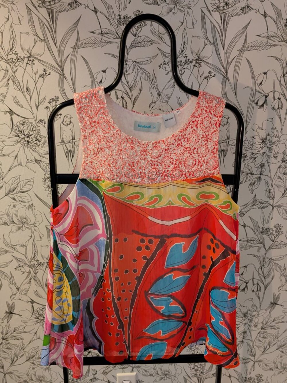 Desigual Colorful Sleeveless Blouse | Size M